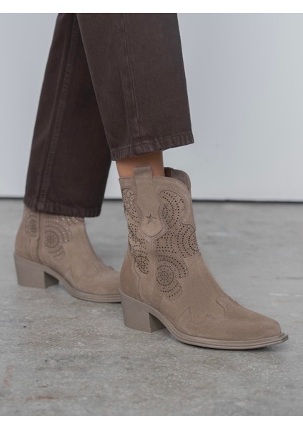 Vulya Vizon Süet Hakiki Deri Kadın Bot
