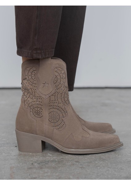 Vulya Vizon Süet Hakiki Deri Kadın Bot modelleri