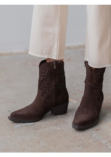 Vulya Kahve Süet Hakiki Deri Kadın Bot fırsatları