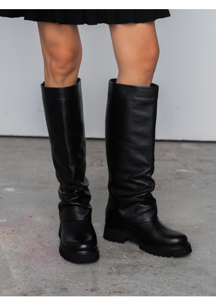 Ylva Siyah Hakiki Deri Kadın Çizme fiyatları