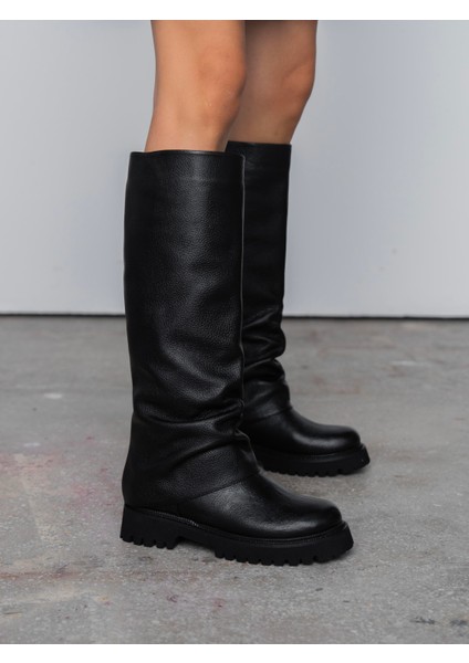 Ylva Siyah Hakiki Deri Kadın Çizme fırsatları