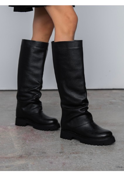 Ylva Siyah Hakiki Deri Kadın Çizme indirimleri