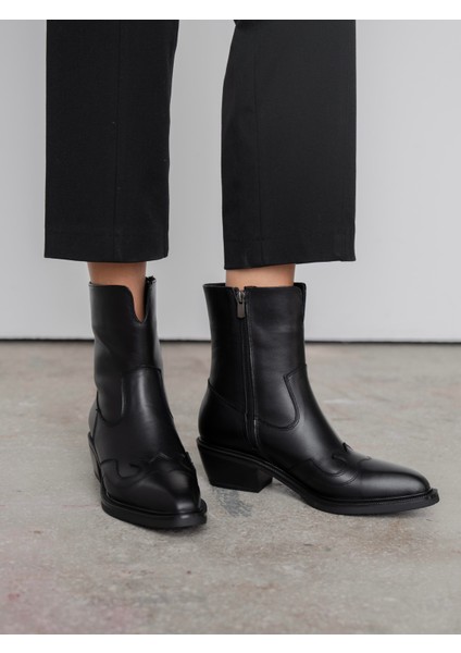 Krowe Siyah Hakiki Deri Kadın Bot fırsatları