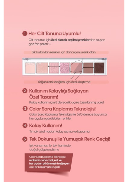 Mat, Işıltılı, Simli Yoğun Pigmentli Far Paleti Perıpera All Take Mood Palette 009 Ohmyhandful Peach
