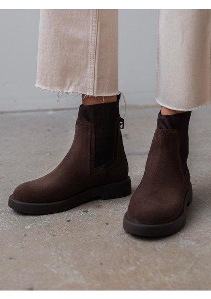 Viel Kahve Süet Hakiki Deri Kadın Bot modelleri
