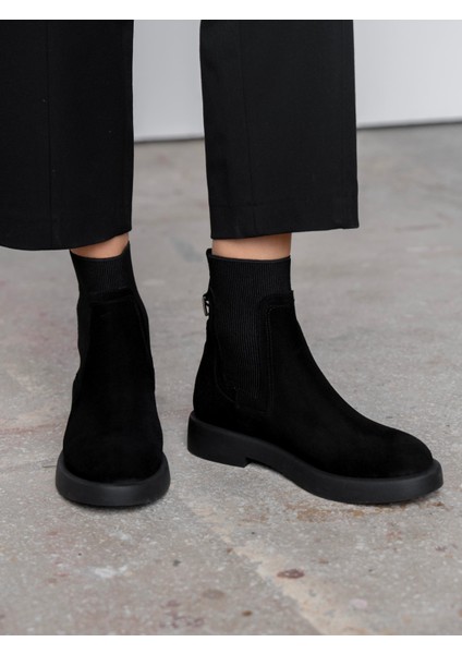 Viel Siyah Süet Hakiki Deri Kadın Bot fırsatları