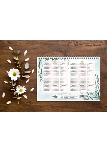 2026 Takvim A4 Ebat 53 Haftalık Planlayıcı Green Leaf modelleri