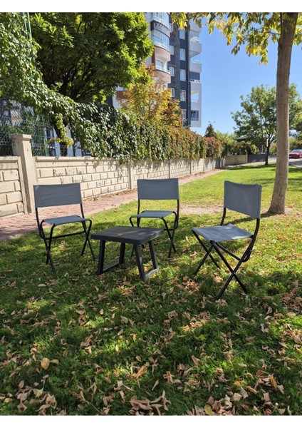 3'lü Katlanabilir Bahçe Piknik Balıkçı Kamp Seti