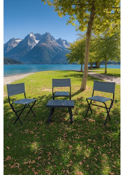 3'lü Katlanabilir Bahçe Piknik Balıkçı Kamp Seti fırsatları