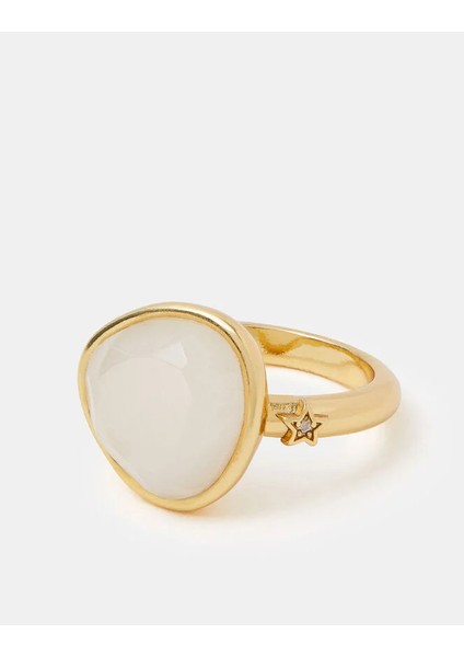 Z Beyaz Taşlı Yüzük 14 Ayar Altın Kaplama