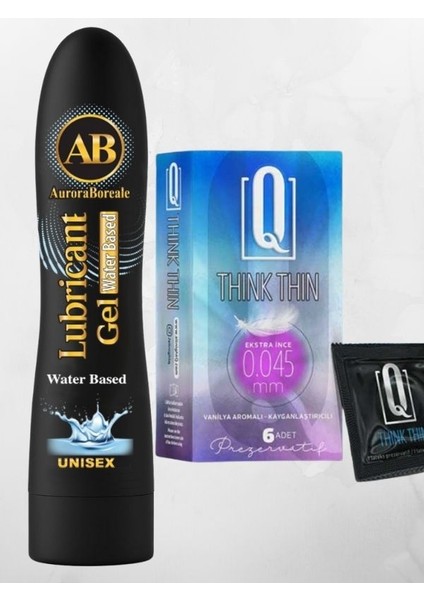 Auroraboreale Ab Yenilebilir Sade Aromalı Yenilebilir Kayganlaştırıcı Jel Q Think Thin Ekstra Ince Prezervatif QWP9L9LJ776