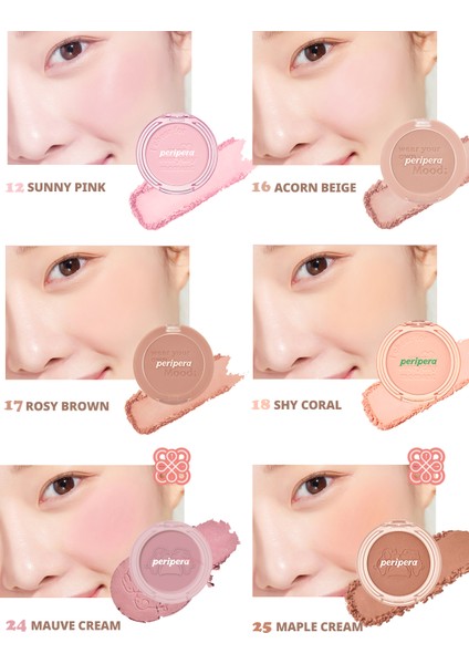 Pastel Tonlarda Sebum Dengeleyici Toz Allık Perıpera Pure Blushed Sunshine Cheek 27 Strawberry Pink