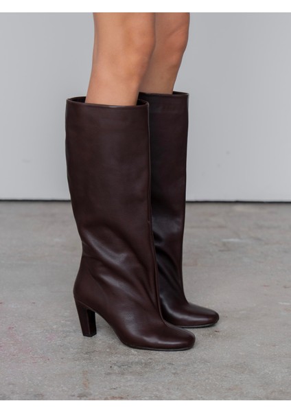 Nuvin Kahve Hakiki Deri Kadın Çizme fiyatları