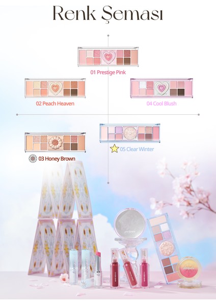 Çok Fonksiyonlu Makyaj Paleti PERIPERA All Take Mood Like Palette (05 Clear Winter) (Cherry Ver)