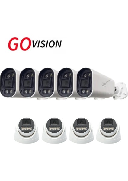 Go Vision 9 Adet 2mp Ahd Güvenlik Kamerası – Full Hd, Gece Görüşlü