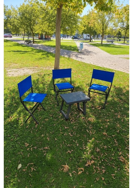 3'lü Katlanabilir Bahçe Piknik Balıkçı Kamp Seti