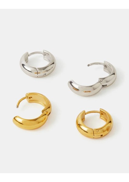 Çift Renkli Küpe Seti %100 Çelik