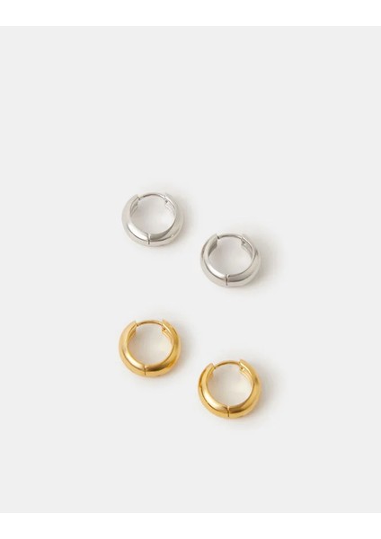 Çift Renkli Küpe Seti %100 Çelik fiyatları