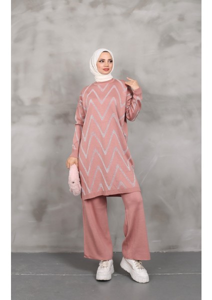 Simli Triko Takım Pantolonlu Tunik