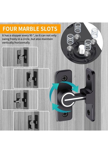 Ahır Kapı Kilidi, Sürgülü Ahır Kapısı Mandalı, Işık 90 Derece Ağır Yüzey Kapı Mandalı Bahçe Için Uygun, Garaj (90 Derece) (Yurt Dışından) indirimleri