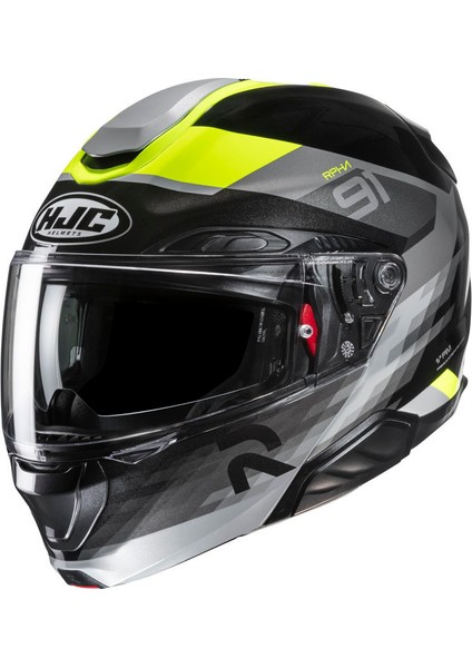 RPHA91 Madal MC3H Çene Açılır Motosiklet Kaskı Siyah Neon Sarı