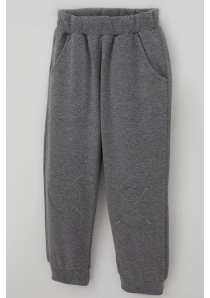 Erkek Çocuk Eşofman Takımı Sevimli Ayıcık Nakışlı 1-4 Yaş, Haki Yeşil