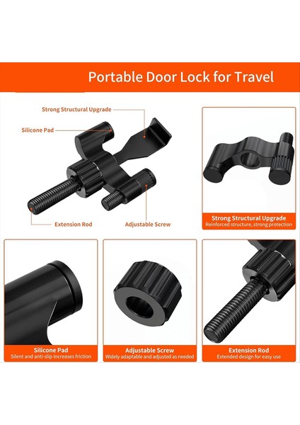 Taşınabilir Kapı Kilidi Ağır Hareketli Ev Güvenlik Kapı Kilidi Ek Güvenlik ve Gizlilik Için Seyahat Kilit Kilitleri 2 Paket (Yurt Dışından) modelleri