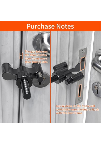 Taşınabilir Kapı Kilidi Ağır Hareketli Ev Güvenlik Kapı Kilidi Ek Güvenlik ve Gizlilik Için Seyahat Kilit Kilitleri 2 Paket (Yurt Dışından) fırsatları