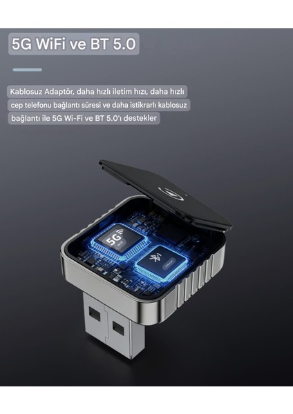 Xuda Carplay Android+İos Apple iphone Uyumlu Bluetooth+Wifi Otomatik Tak ve Çalıştır Orijinal Carplay Minik Yeni Nesil Basit Kurulum fiyatları
