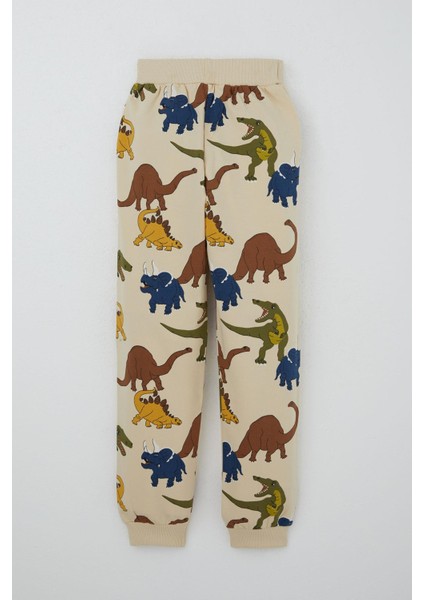 Erkek Çocuk Eşofman Takım Dinozorlar Alemi Desenli 4-8 Yaş, Bej indirimleri