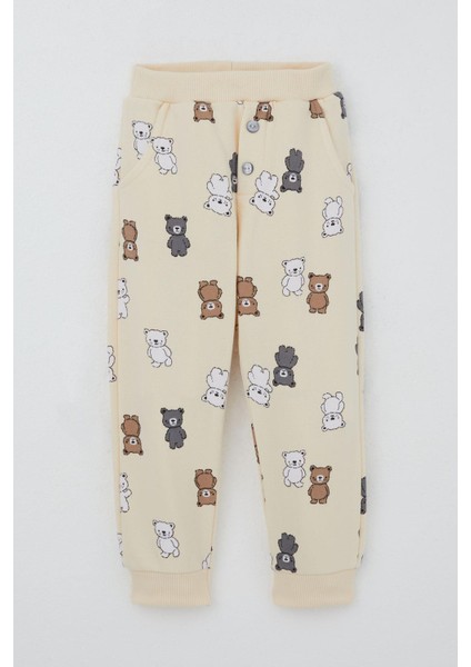 Erkek Çocuk Eşofman Takım Sevimli Ayıcıklar Desenli 1-4 Yaş, Krem modelleri