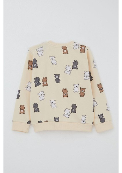 Erkek Çocuk Eşofman Takım Sevimli Ayıcıklar Desenli 1-4 Yaş, Krem fırsatları