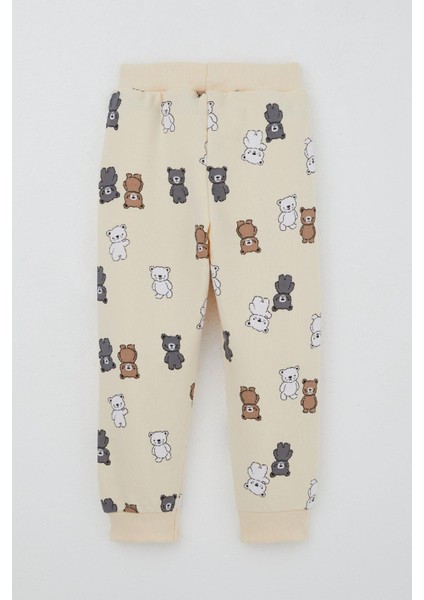 Erkek Çocuk Eşofman Takım Sevimli Ayıcıklar Desenli 1-4 Yaş, Krem indirimleri