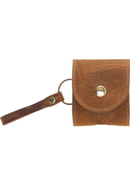 Apple Airpods 2.nesil Uyumlu Deri Kılıf Mai Snap G19 Taba