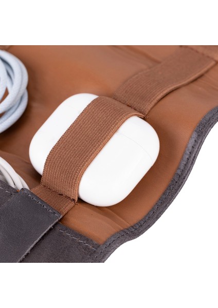 Deri Kablo Aksesuar Taşıma Çantası Antik Gri indirimleri