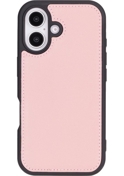 Apple iPhone 16 Plus Uyumlu, Hakiki Deri, El Yapımı, Cüzdanlı Kılıf, Toz Pembe indirimleri