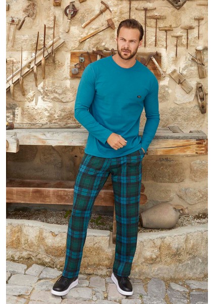 Erkek Aydoğan Jakarlı Uzun Kol Pijama Takımı 3385 Petrol fiyatları