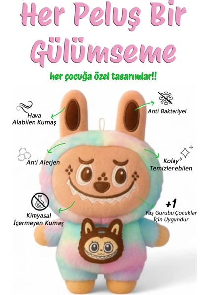 Labubu Özel Seri Gökkuşağı 32 cm – Renkli & Koleksiyonluk Oyuncak modelleri