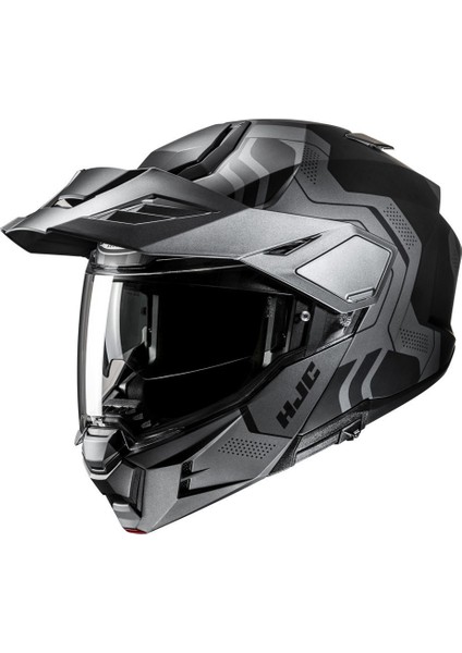 I80 Velly MC5SF Çene Açılır Motosiklet Kaskı Siyah Gri