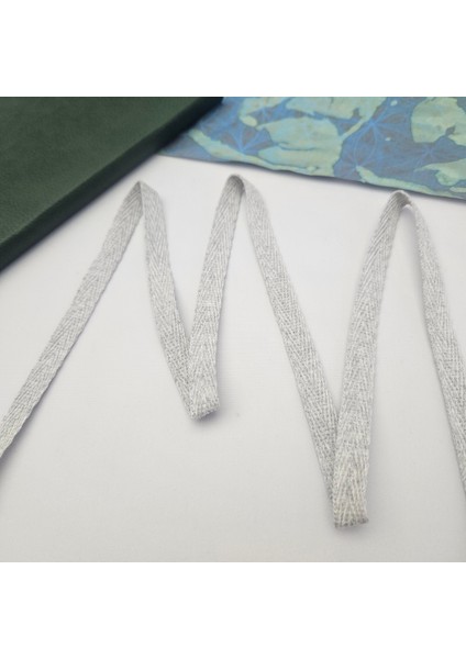 Dar Dokuma Şerit Balıksırtı / 10 Metre Gri Melanj Kenar Süsleme Dikiş Kapatma Şeridi