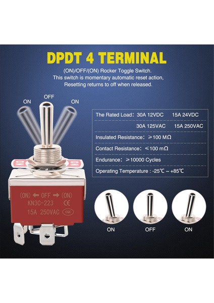Pin Ters Polarite Geçiş Anahtarı 2 Adet 12V Anlık Salıncak Anahtarı (Yurt Dışından) indirimleri