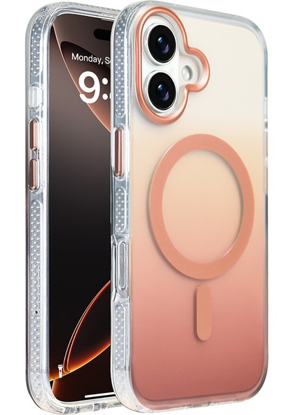 iPhone 17 Kılıf M-Safe Şarj Özellikli Transparan Renk Geçişli Zore Kılıf