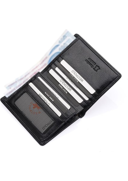 Alde Hakiki Deri Kağıt Para ve Bol Kart Bölmeli Erkek Cüzdanı - Siyah modelleri