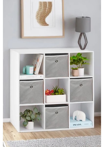 (3 Adet) Alas Raf Organizer Kutu Seti (30*30*30 Cm) Yeni Sezon Nano Teknoloji Su Geçirmez Kumaş Gri fırsatları