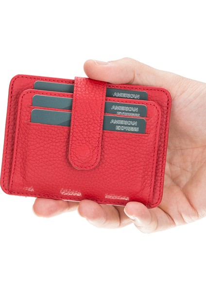 Çok Bölmeli Slim Deri Kartlık BLW019 Erc2 Kırmızı