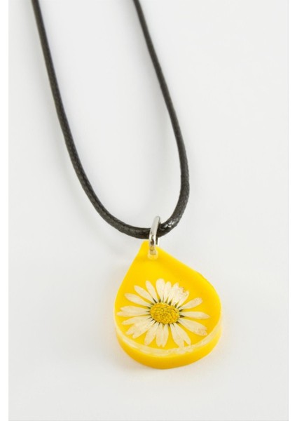 Ds-Derin Papatya Oval Epoksi Kolye-Sarı fiyatları