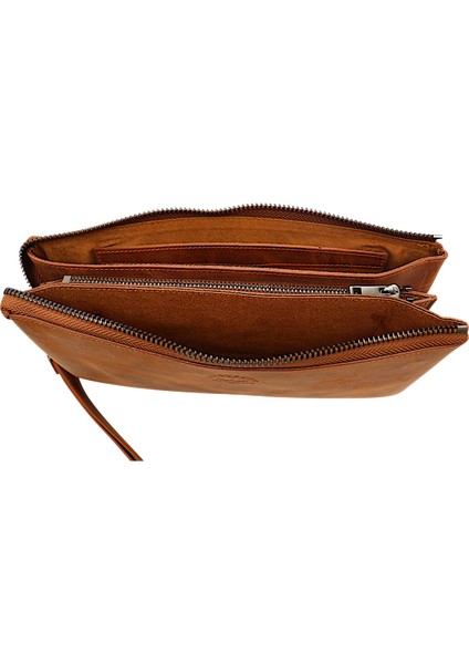 Hakiki Eskitme Deri El Geçirme ve Bileklikli Unisex El Portföyü - G2 Taba modelleri