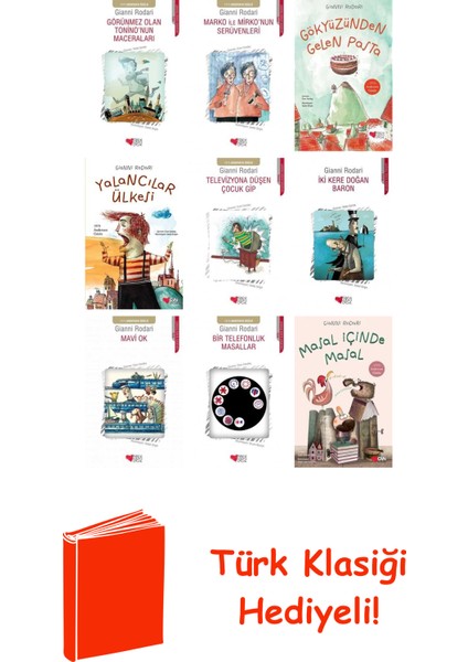 Gianni Rodari 9 Kitap Seti + Türk Klasiği Hediye