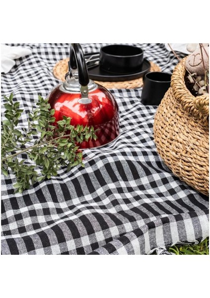 Çok Amaçlı Sofra Bezi & Piknik Örtüsü & Masa Örtüsü Ekose Pötikare Desenli
