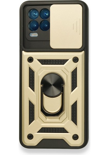 Realme 8 Kılıf Kamera Koruma Sürgülü Şık Pars Tank Sert Silikon Kapak